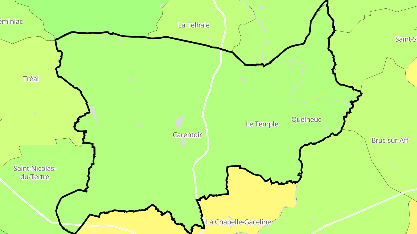 Carte des prix de l'immobilier Carentoir