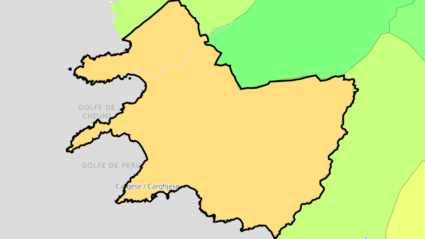 Carte des prix de l'immobilier Cargèse