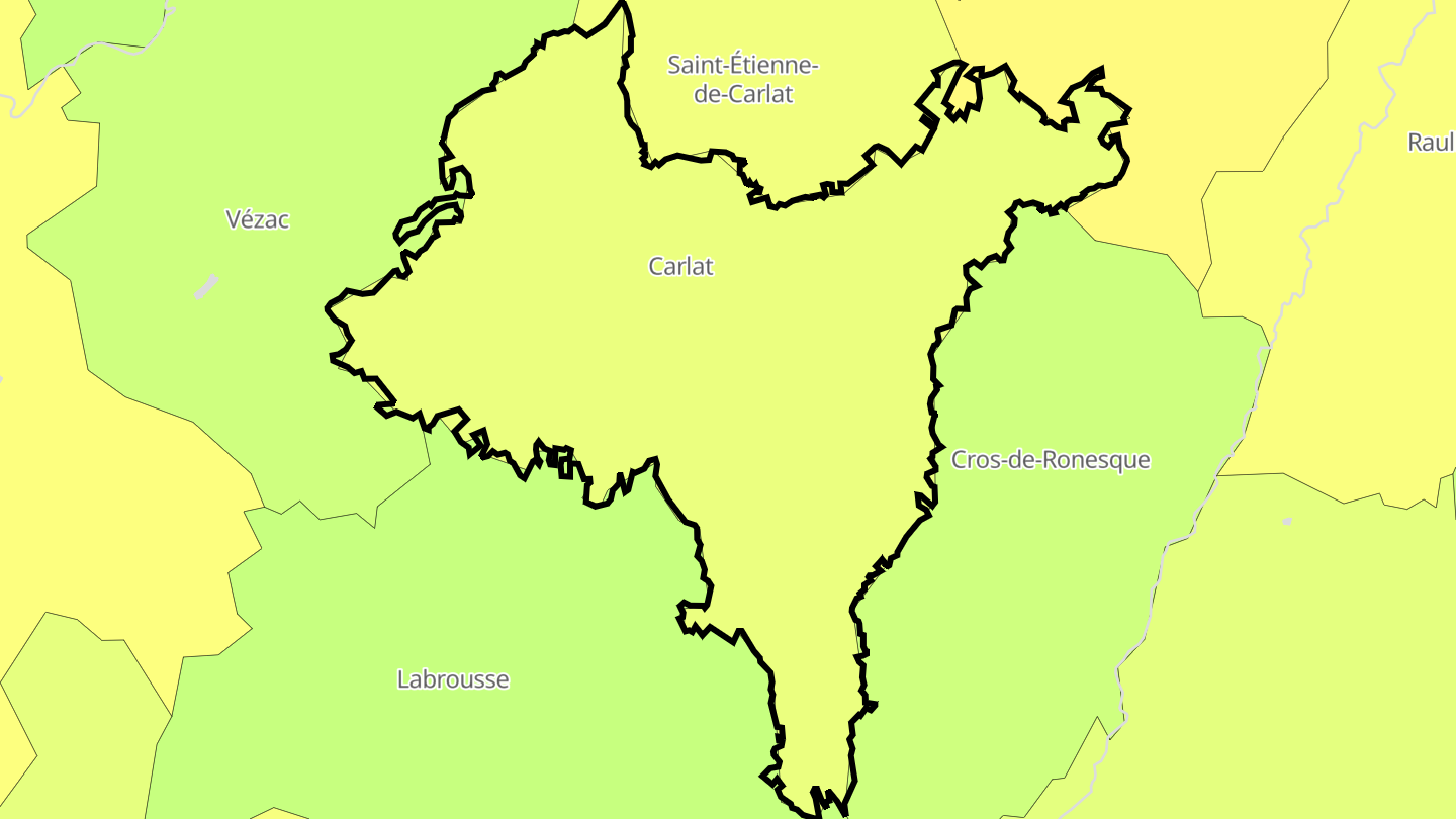 Carte des prix de l'immobilier Carlat