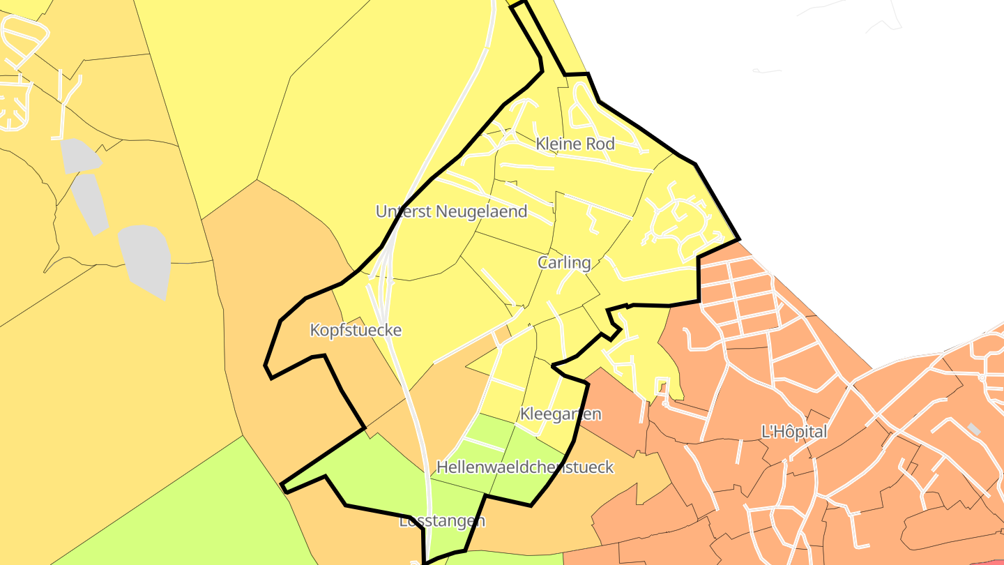 Carte des prix de l'immobilier Carling