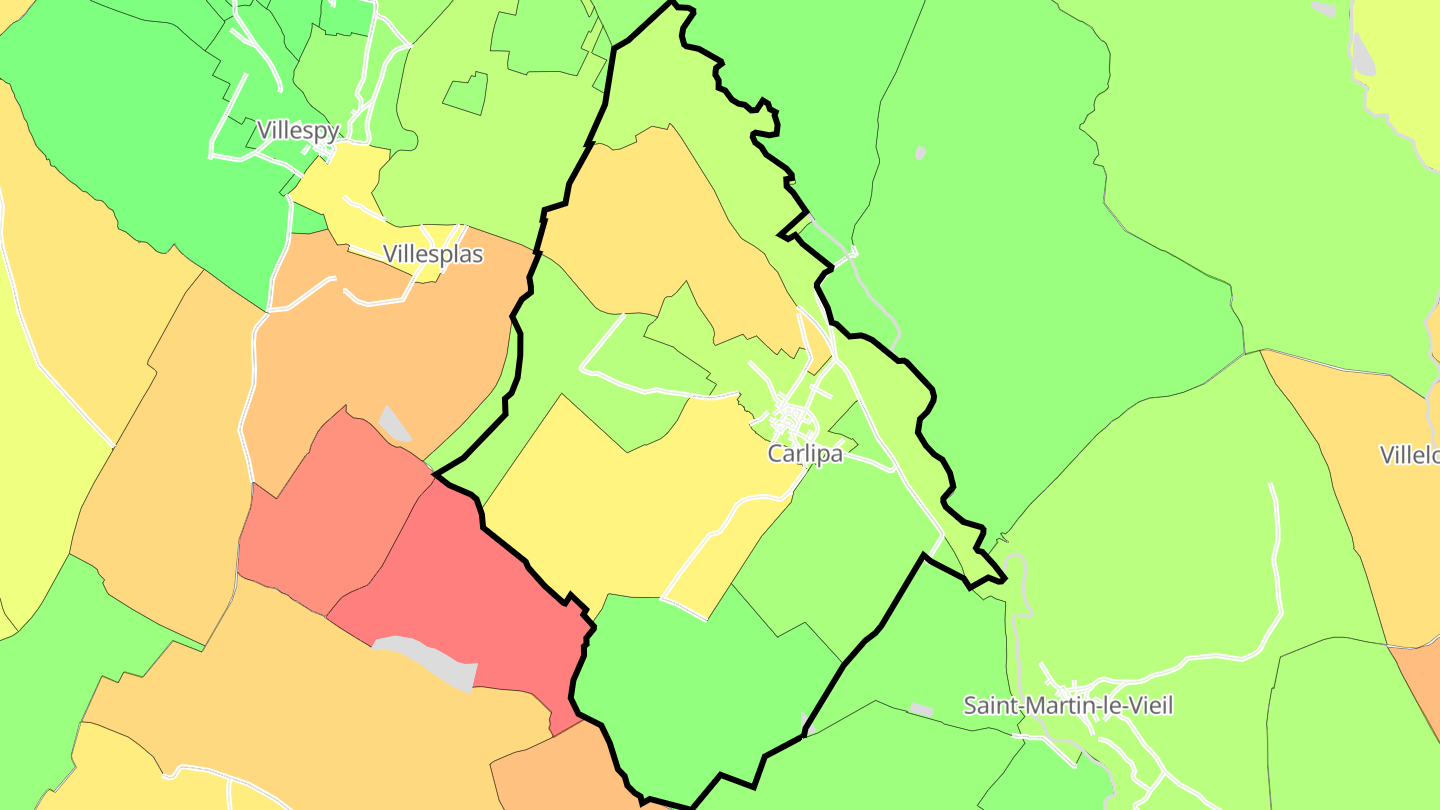 Carte des prix de l'immobilier Carlipa