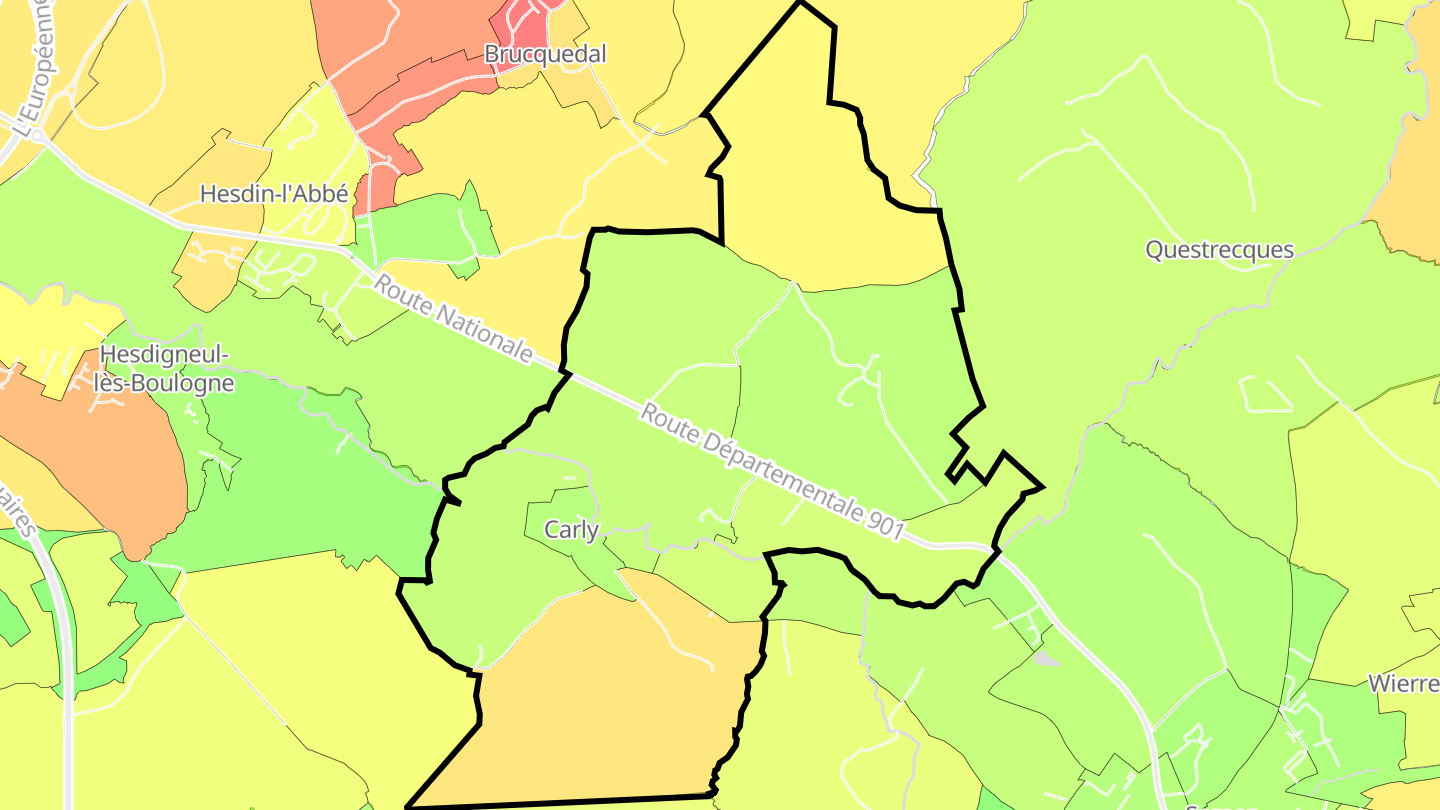 Carte des prix de l'immobilier Carly