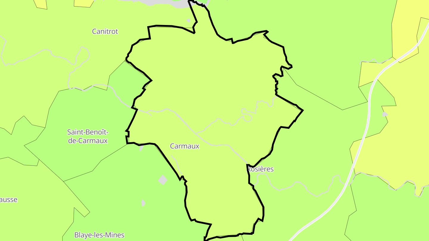 Carte des prix de l'immobilier Carmaux