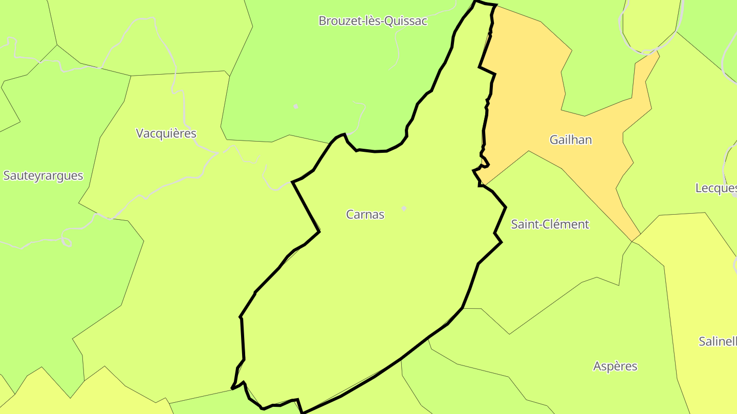 Carte des prix de l'immobilier Carnas