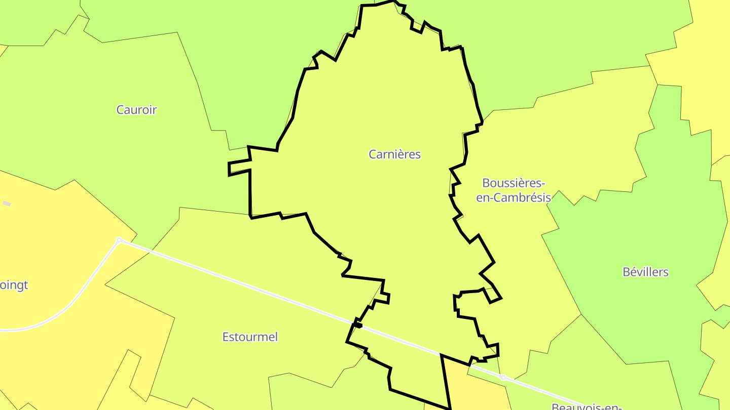 Carte des prix de l'immobilier Carnières