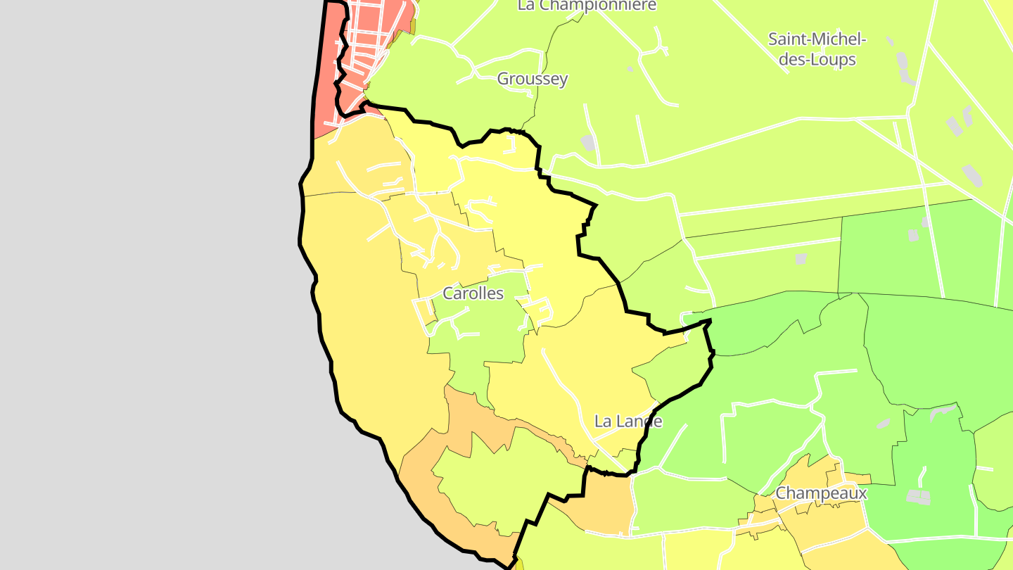 Carte des prix de l'immobilier Carolles