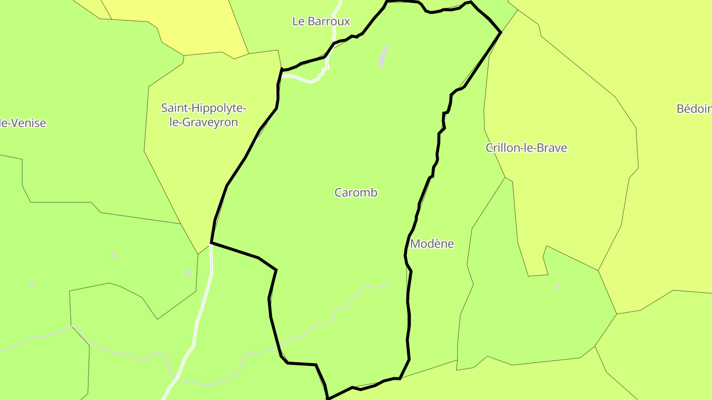 Carte des prix de l'immobilier Caromb