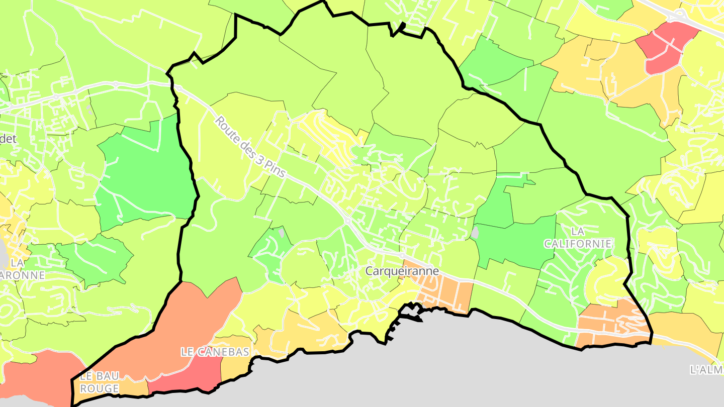 Carte des prix de l'immobilier Carqueiranne