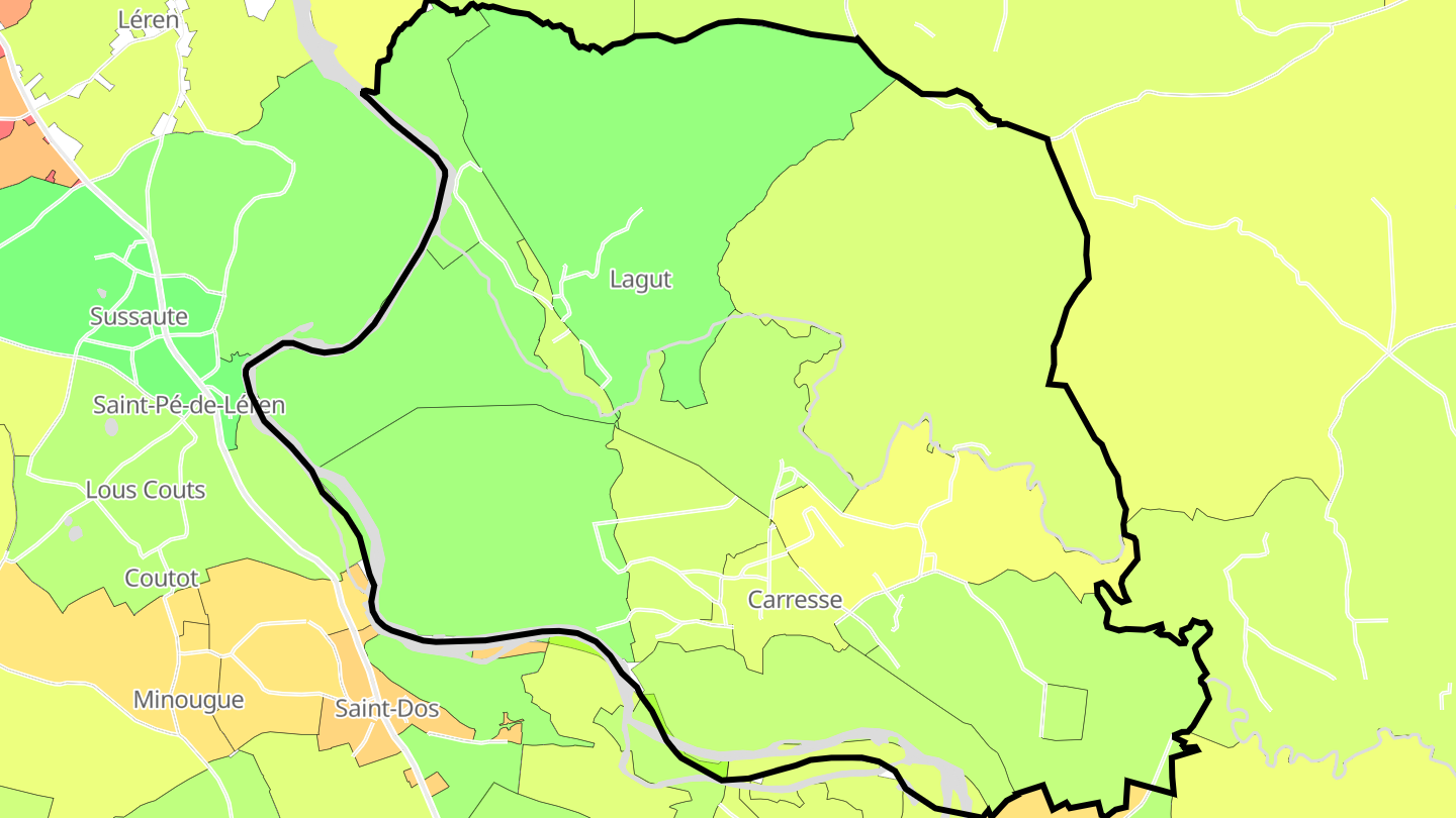Carte des prix de l'immobilier Carresse-Cassaber