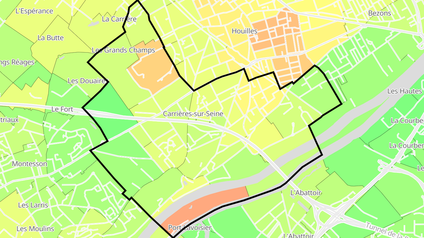 Carte des prix de l'immobilier Carrières-sur-Seine