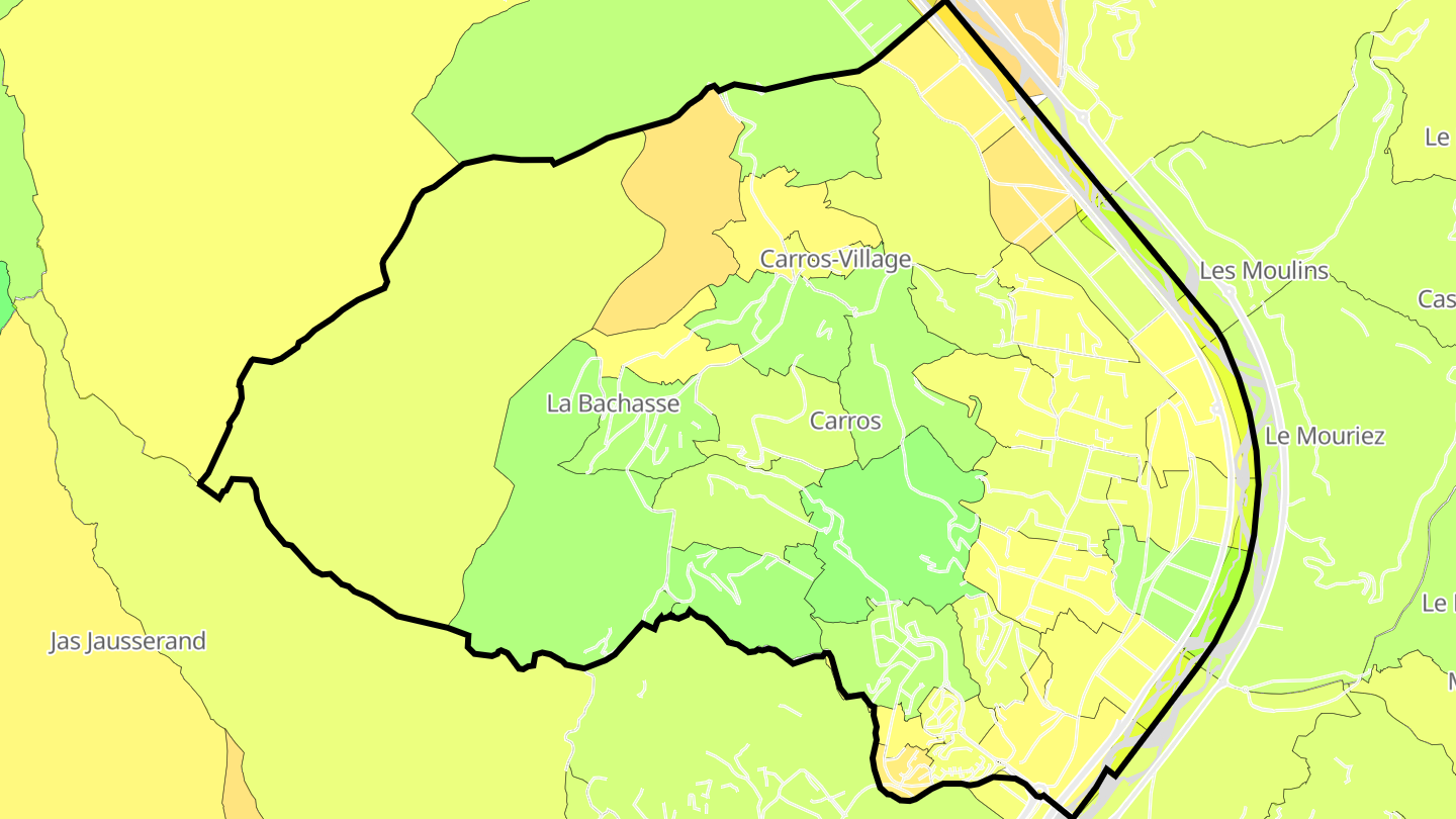 Carte des prix de l'immobilier Carros