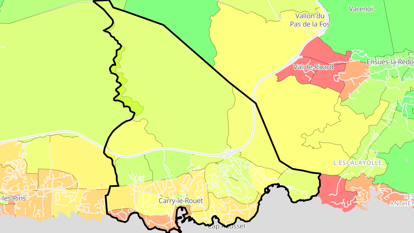Carte des prix de l'immobilier Carry-le-Rouet