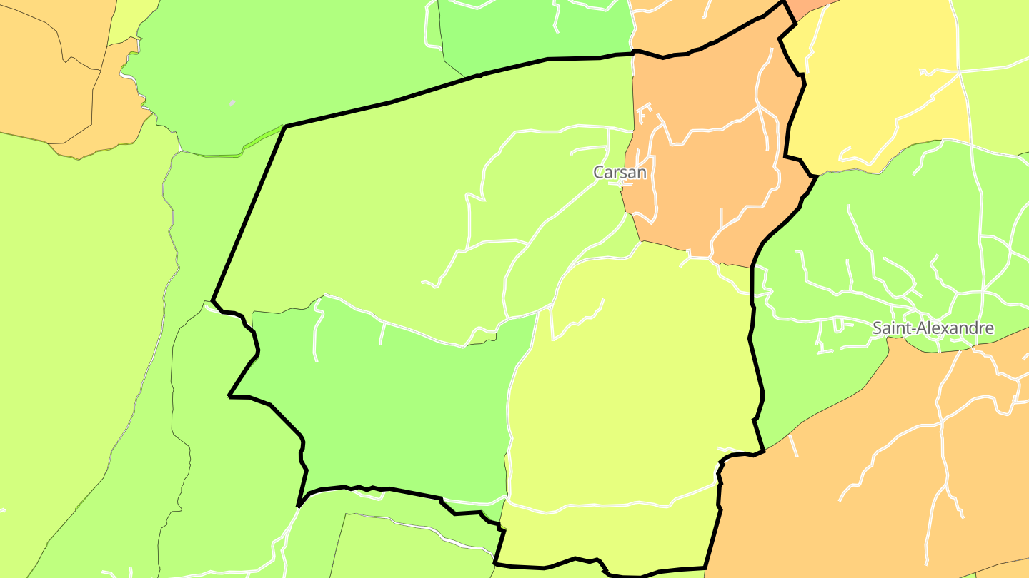 Carte des prix de l'immobilier Carsan