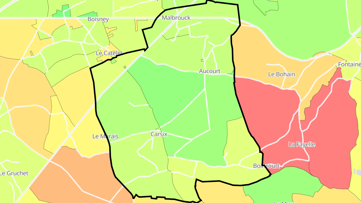 Carte des prix de l'immobilier Carsix