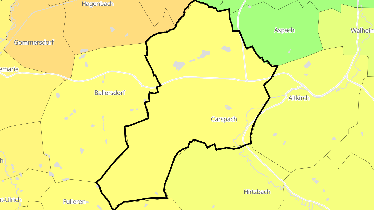 Carte des prix de l'immobilier Carspach