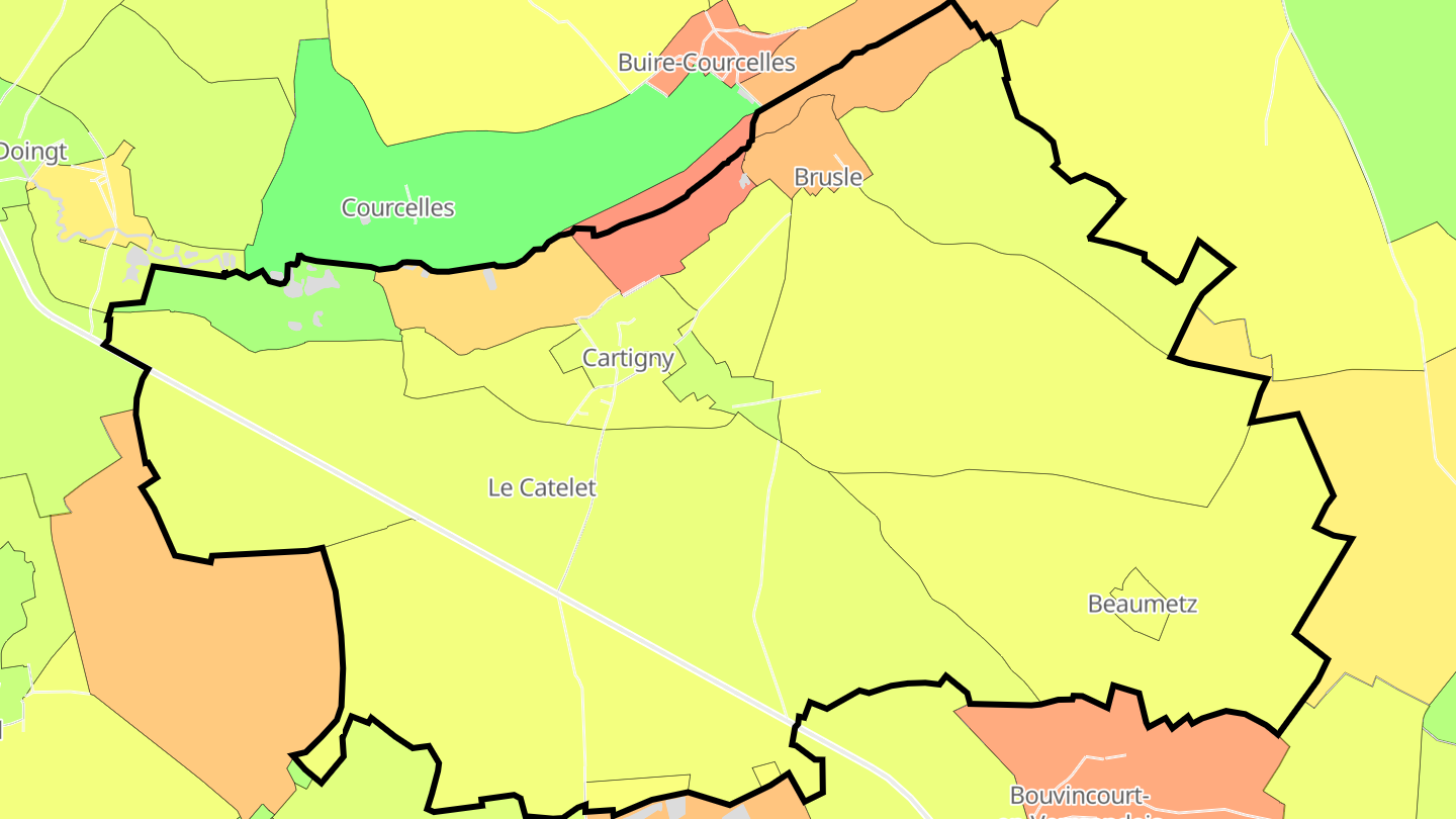 Carte des prix de l'immobilier Cartigny