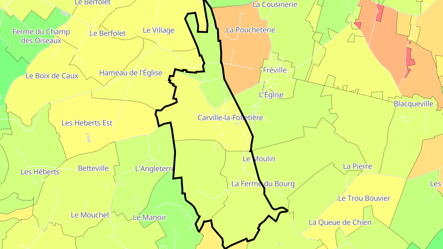 Carte des prix de l'immobilier Carville-la-Folletière