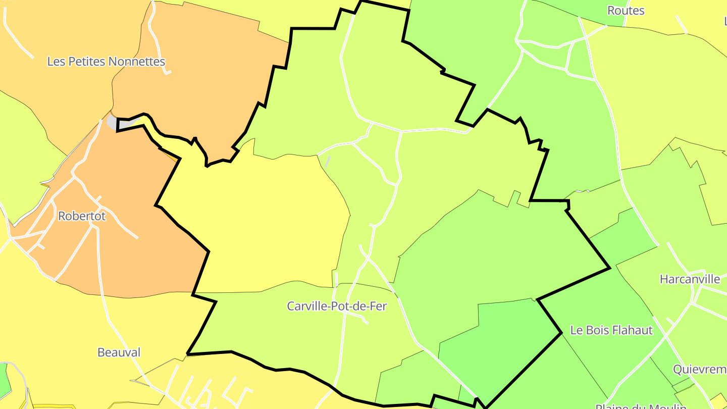 Carte des prix de l'immobilier Carville-Pot-de-Fer