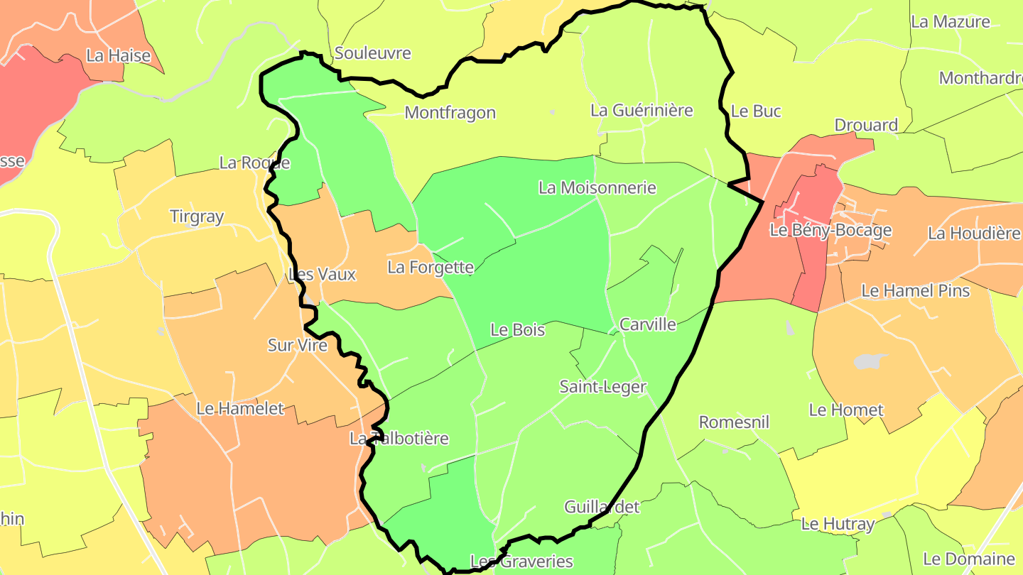 Carte des prix de l'immobilier Carville