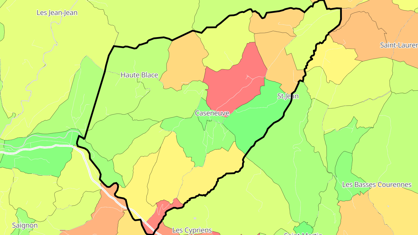 Carte des prix de l'immobilier Caseneuve