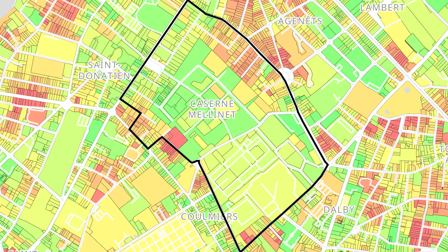 Carte des prix de l'immobilier Caserne Mellinet