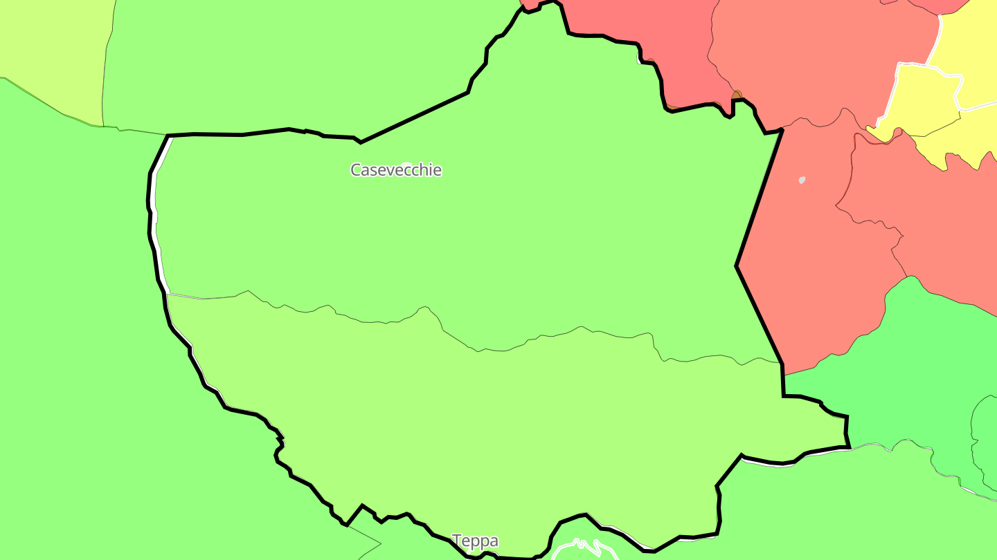 Carte des prix de l'immobilier Casevecchie
