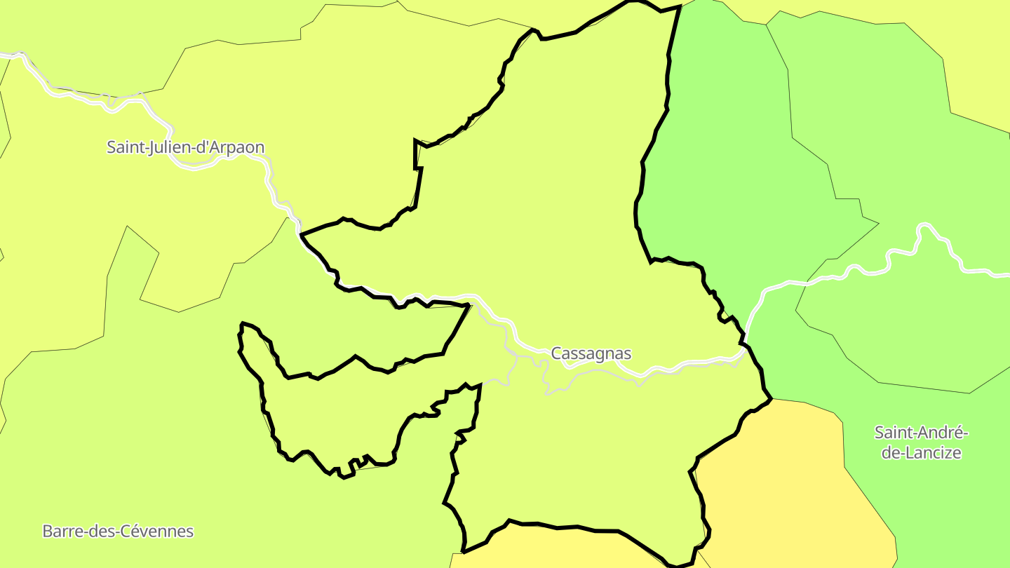Carte des prix de l'immobilier Cassagnas