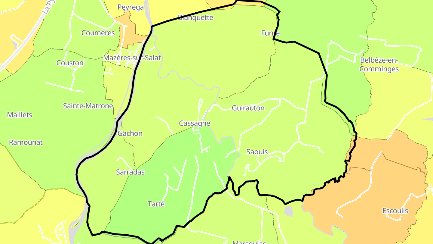 Carte des prix de l'immobilier Cassagne