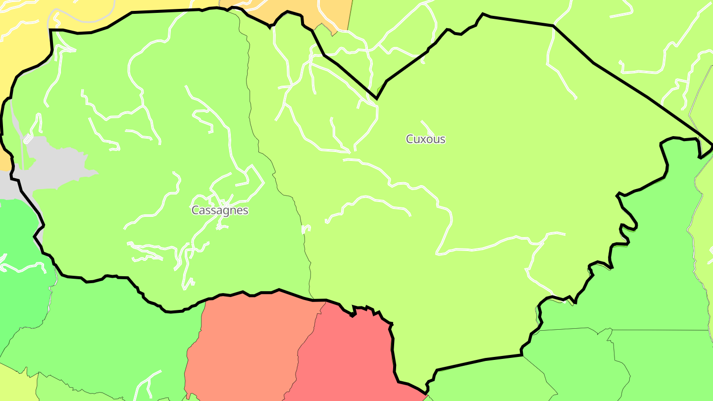 Carte des prix de l'immobilier Cassagnes