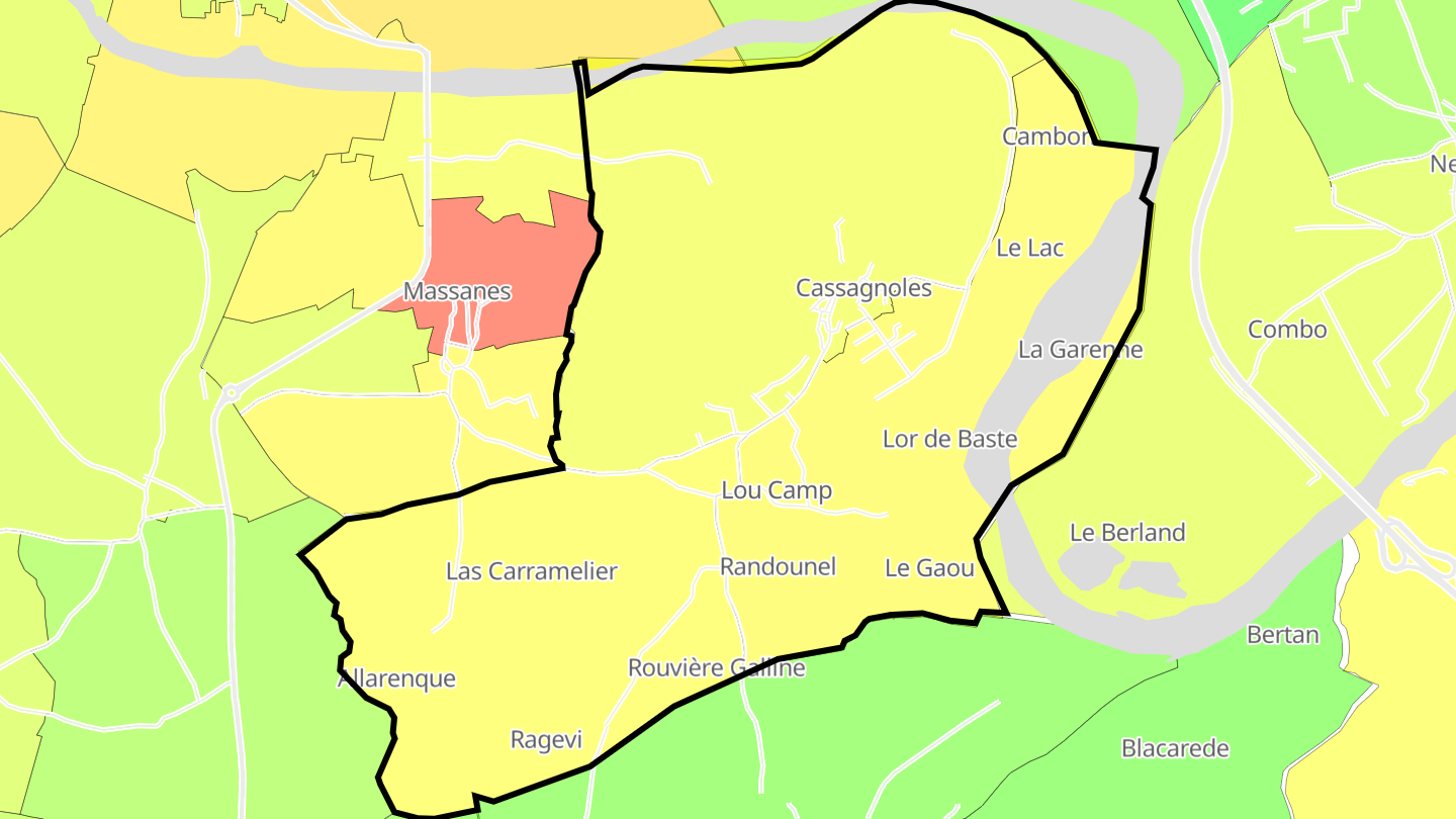Carte des prix de l'immobilier Cassagnoles