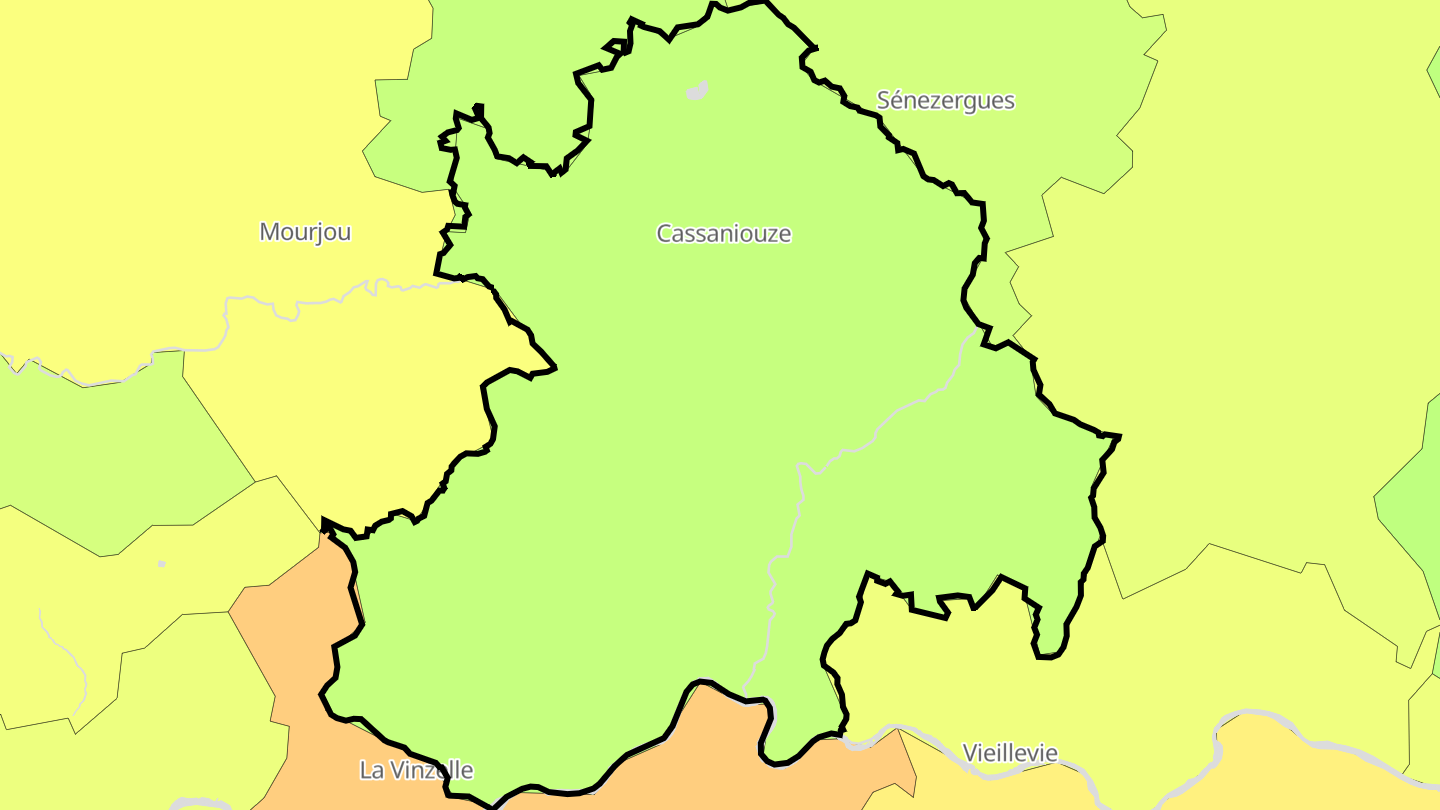 Carte des prix de l'immobilier Cassaniouze