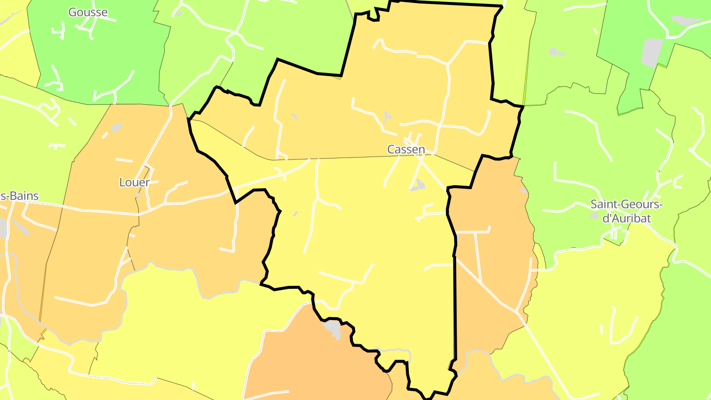 Carte des prix de l'immobilier Cassen