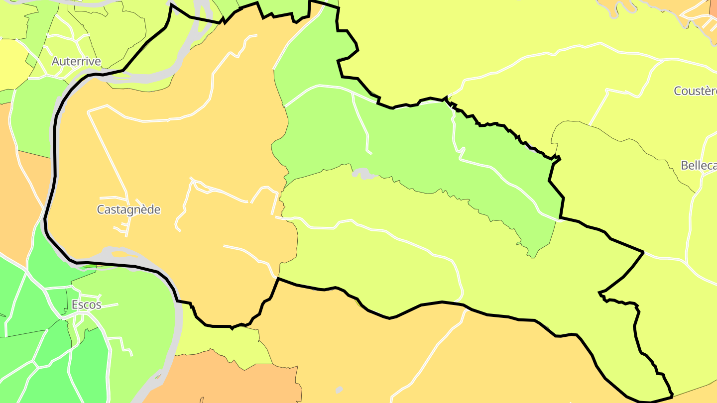 Carte des prix de l'immobilier Castagnède