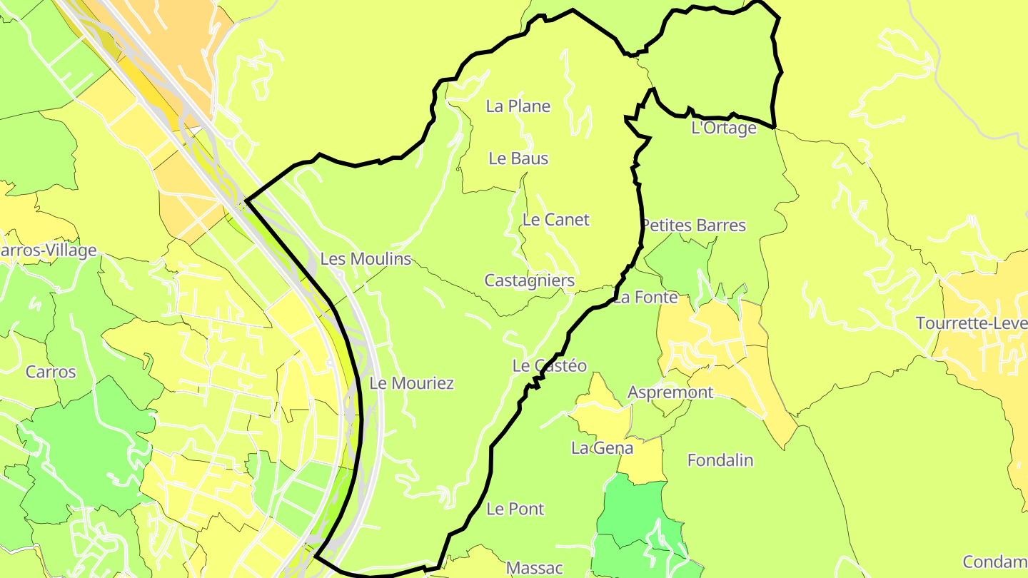 Carte des prix de l'immobilier Castagniers