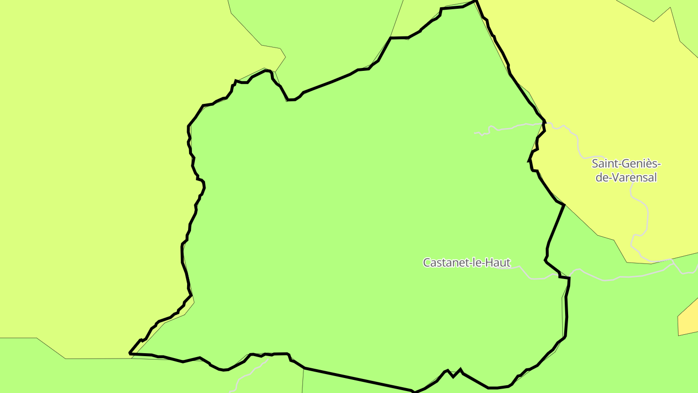 Carte des prix de l'immobilier Castanet-le-Haut