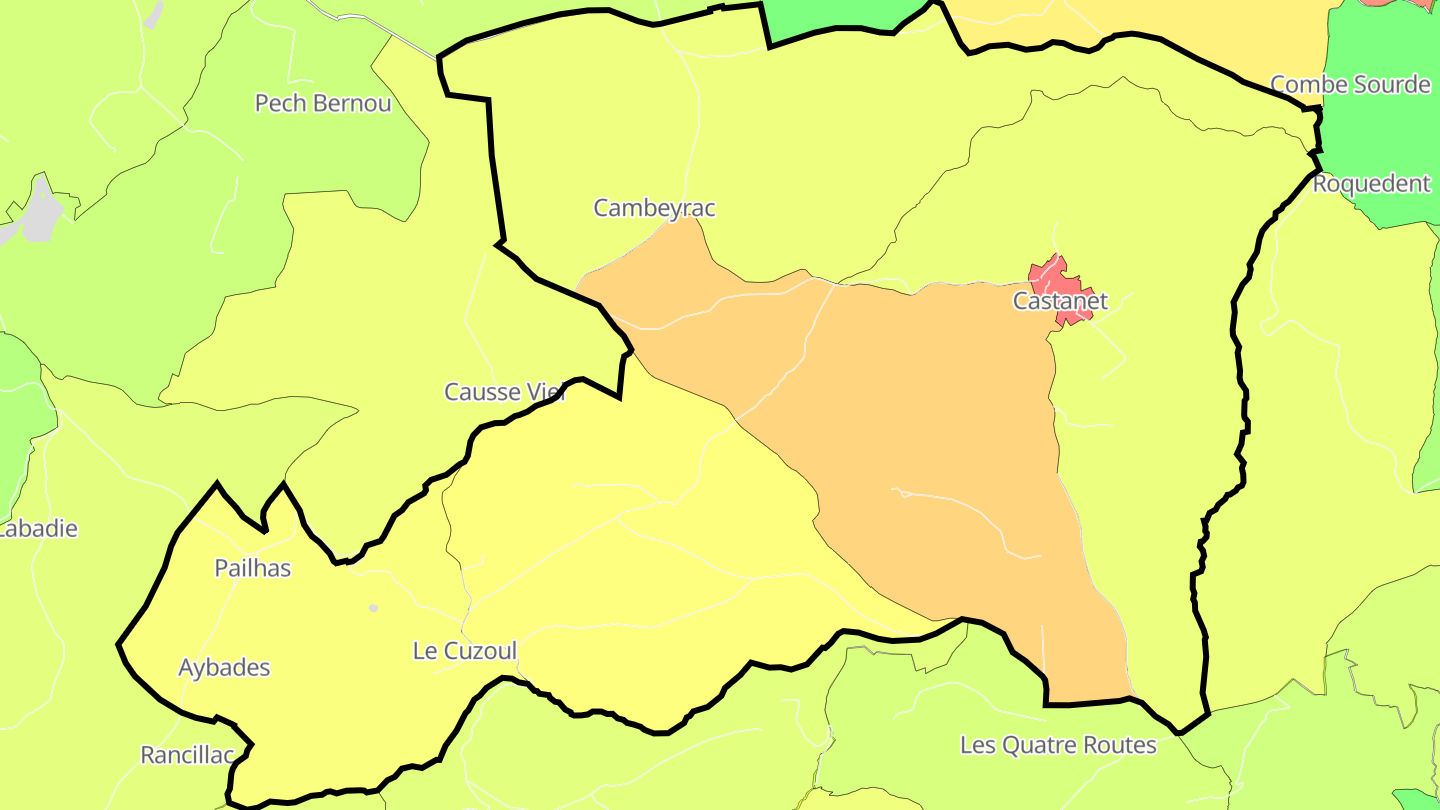 Carte des prix de l'immobilier Castanet