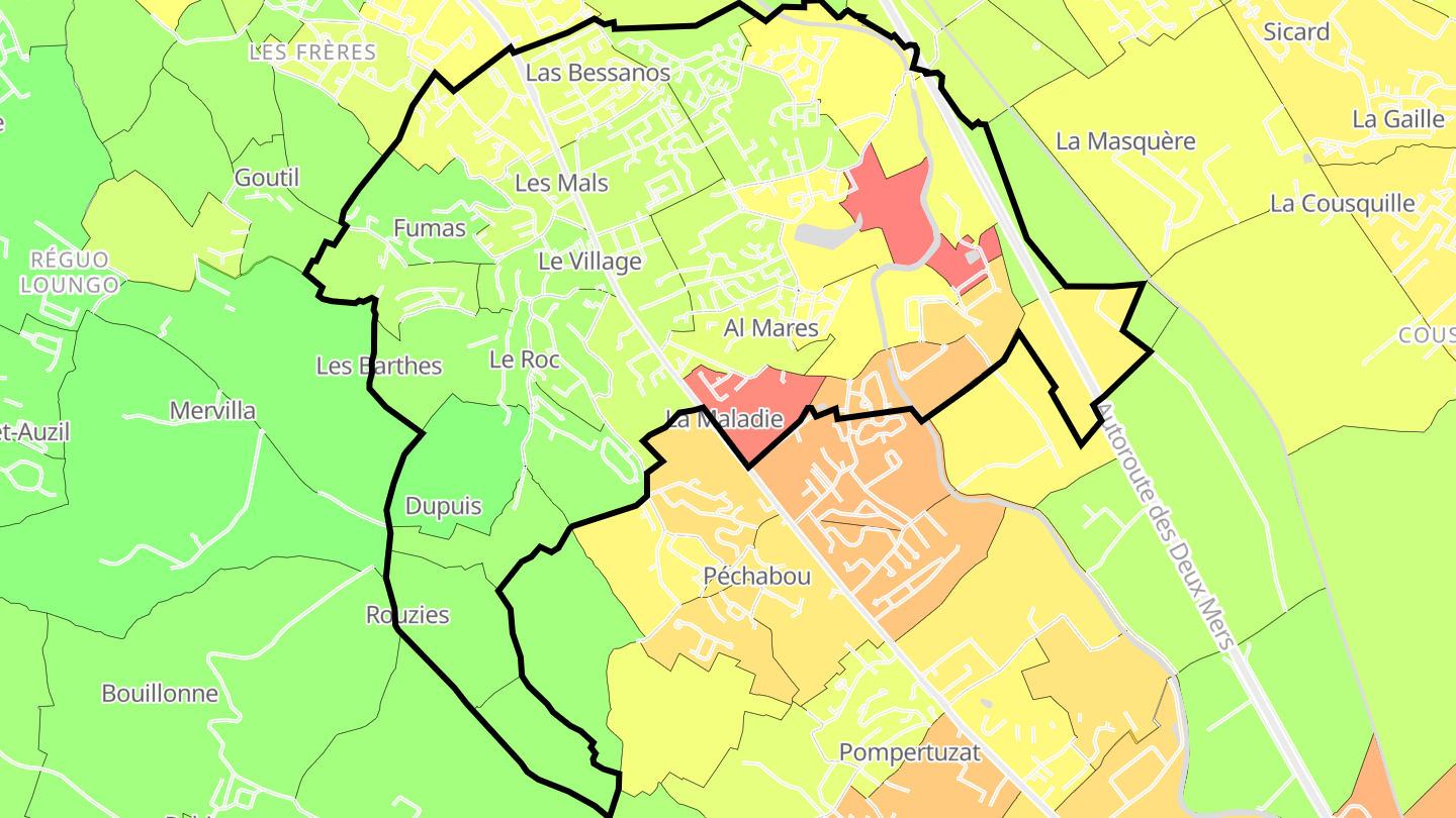 Carte des prix de l'immobilier Castanet-Tolosan