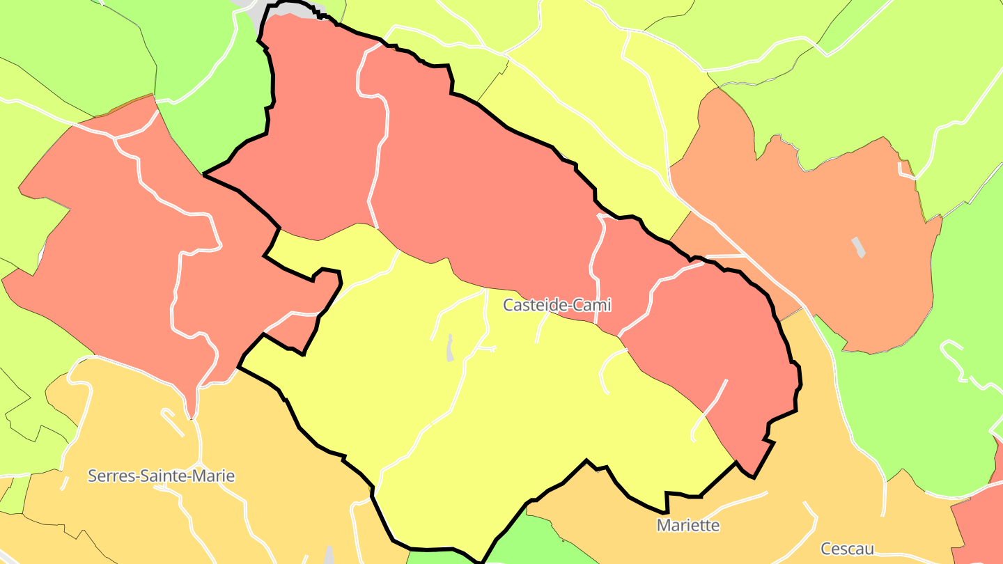 Carte des prix de l'immobilier Casteide-Cami