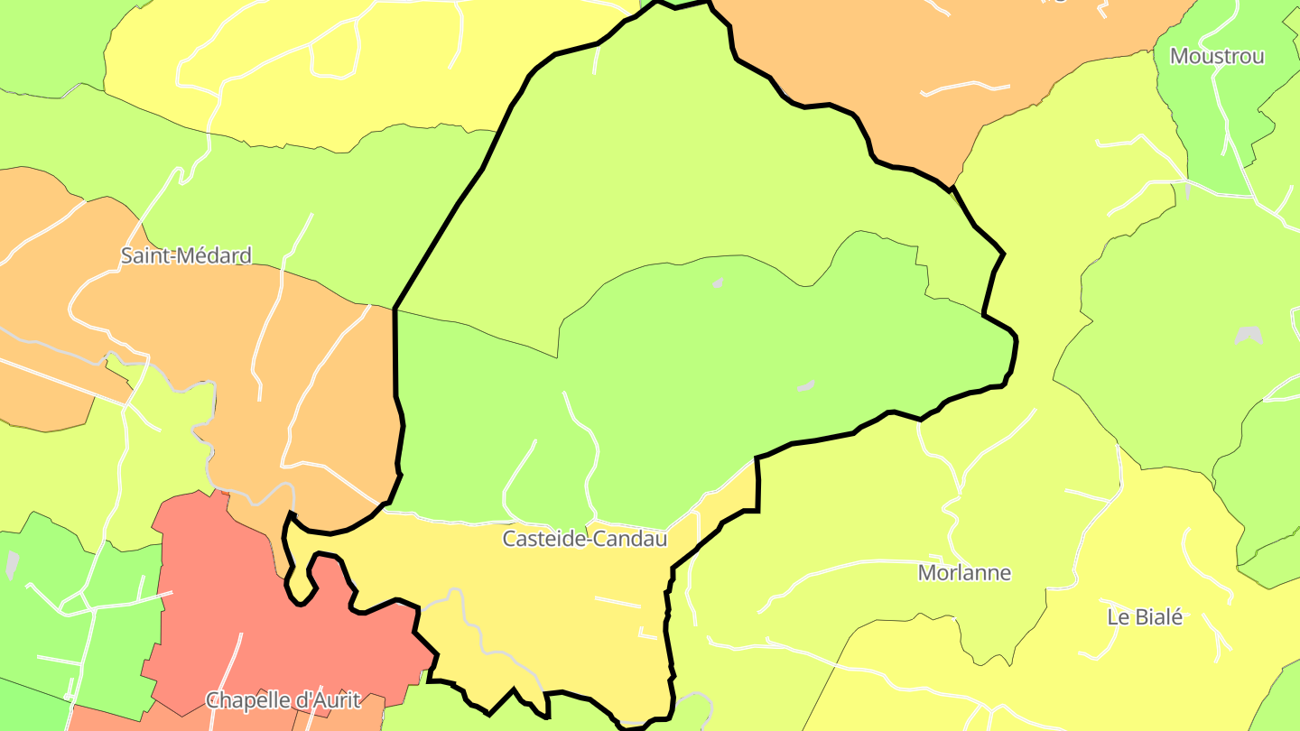 Carte des prix de l'immobilier Casteide-Candau