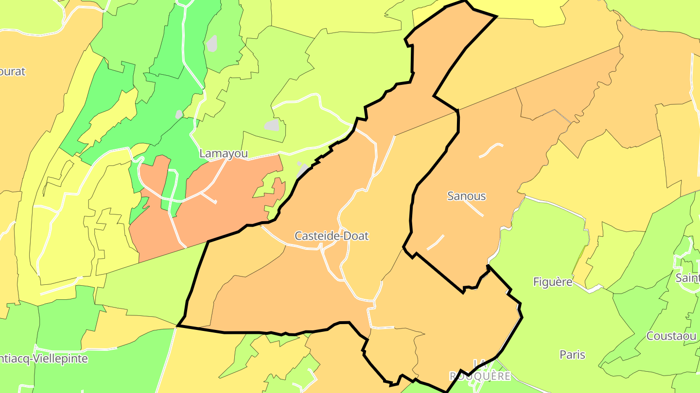 Carte des prix de l'immobilier Casteide-Doat