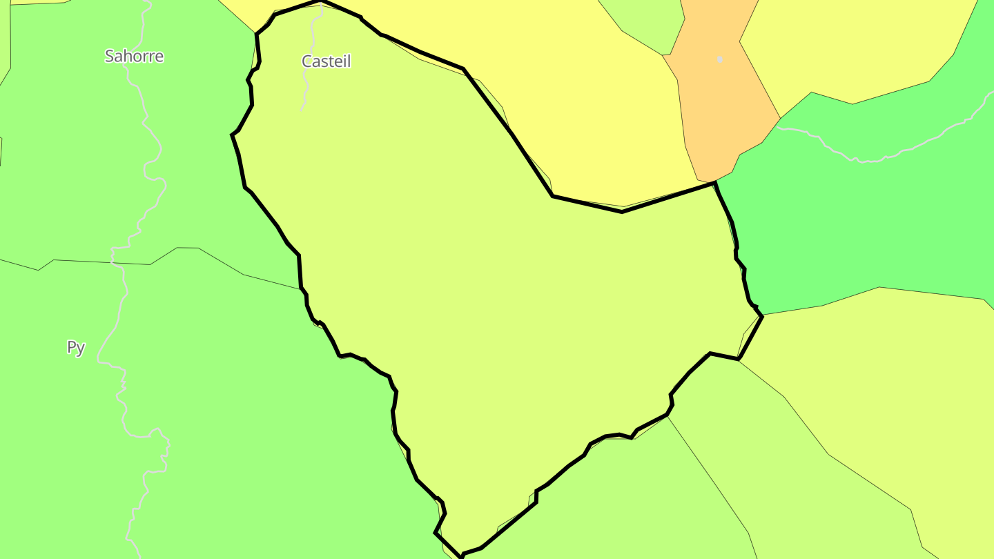 Carte des prix de l'immobilier Casteil