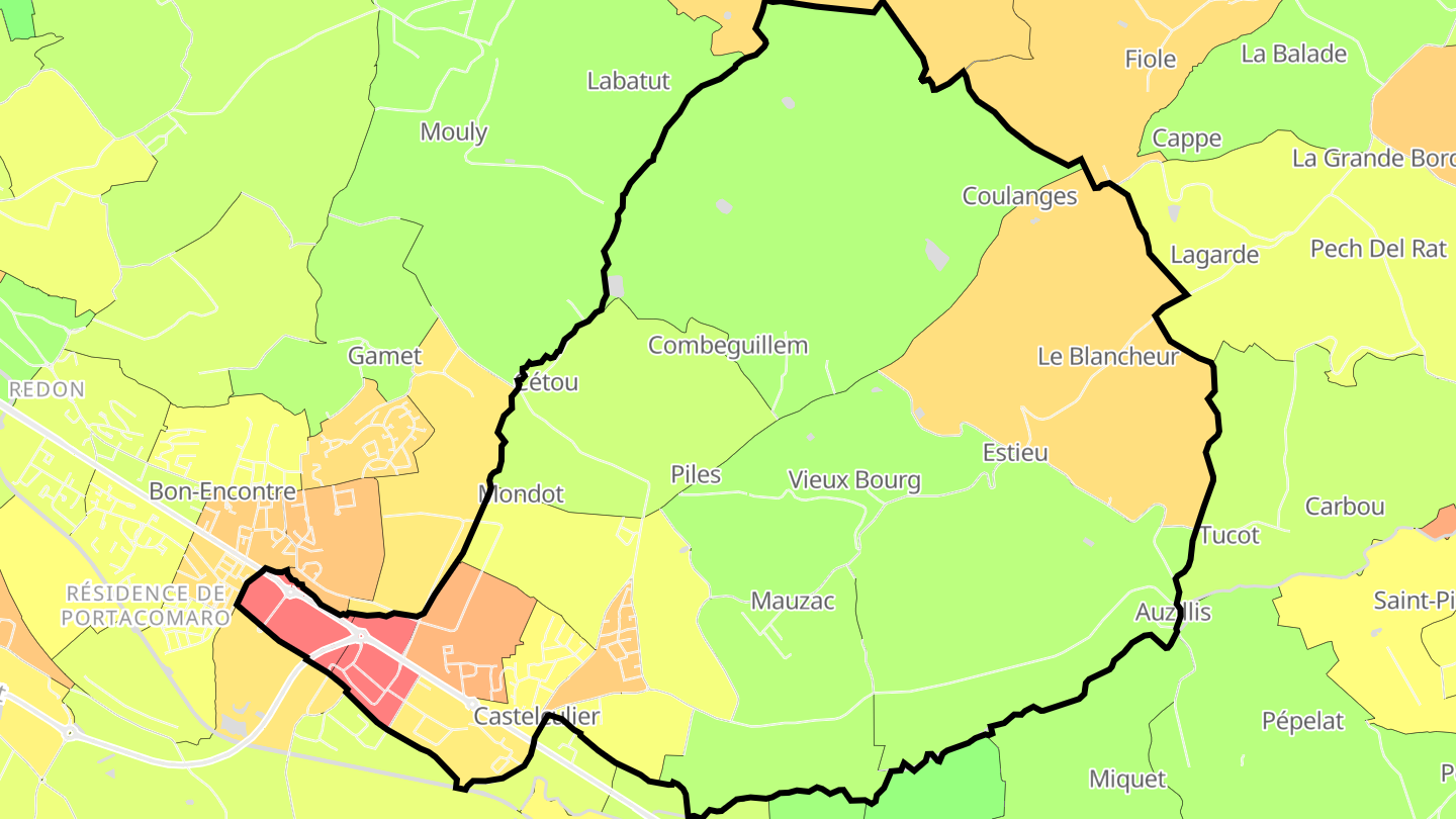 Carte des prix de l'immobilier Castelculier