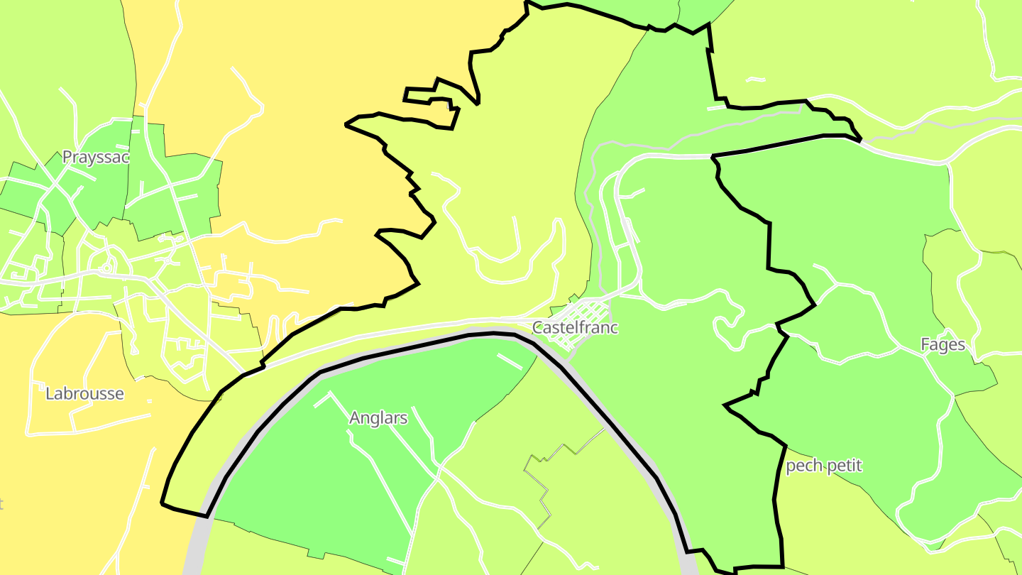 Carte des prix de l'immobilier Castelfranc