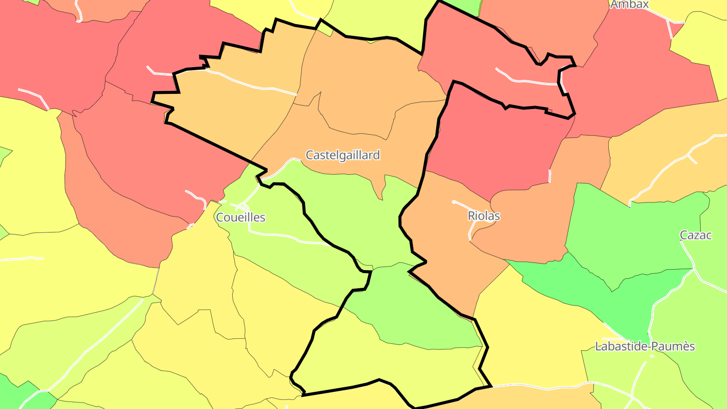 Carte des prix de l'immobilier Castelgaillard