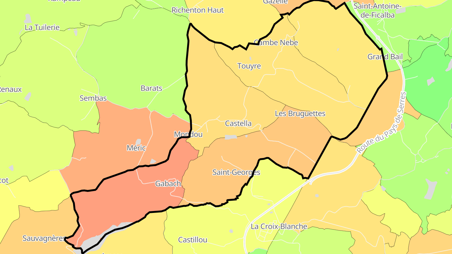 Carte des prix de l'immobilier Castella