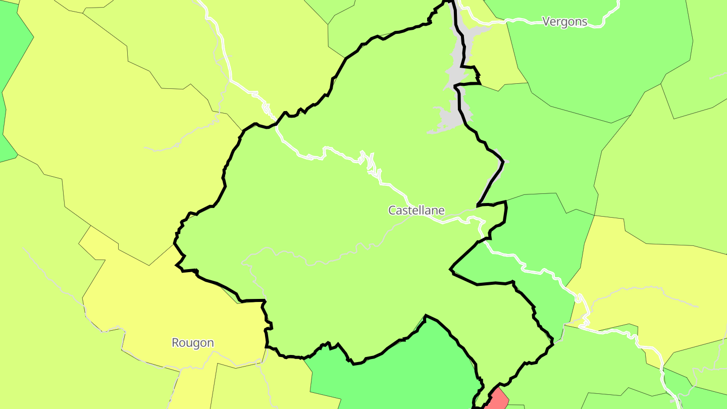 Carte des prix de l'immobilier Castellane
