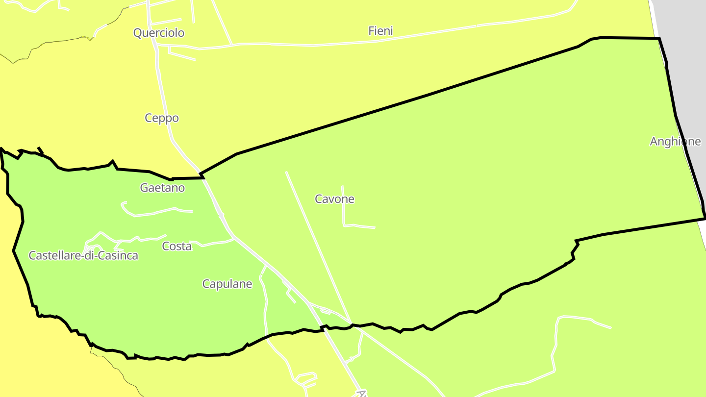 Carte des prix de l'immobilier Castellare-di-Casinca