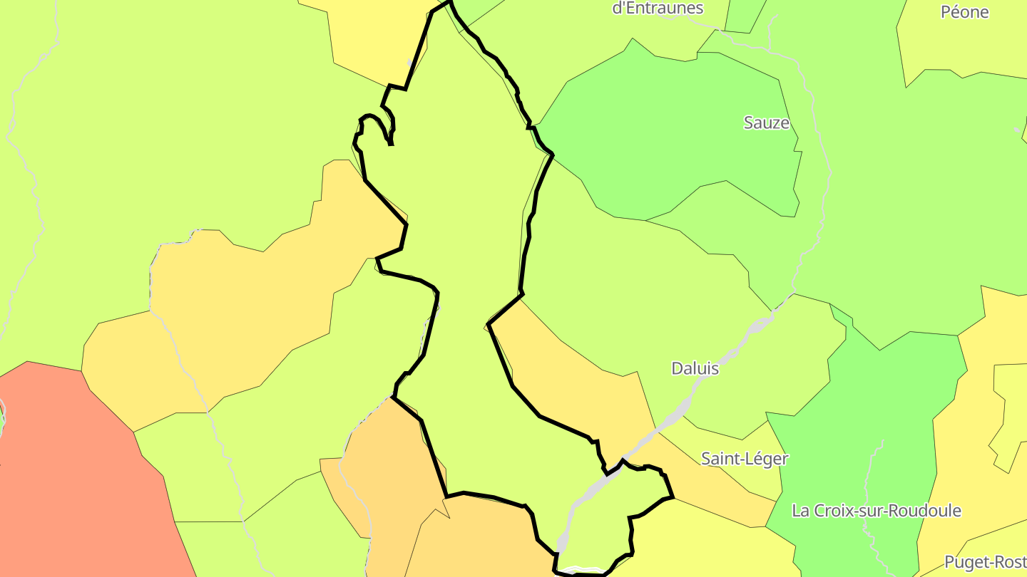 Carte des prix de l'immobilier Castellet-lès-Sausses