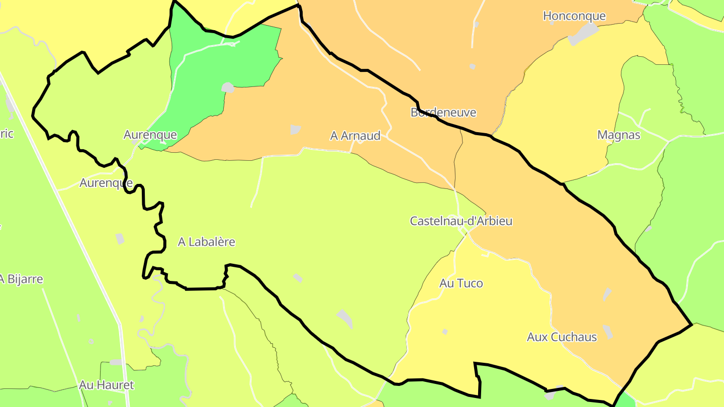 Carte des prix de l'immobilier Castelnau-d'Arbieu