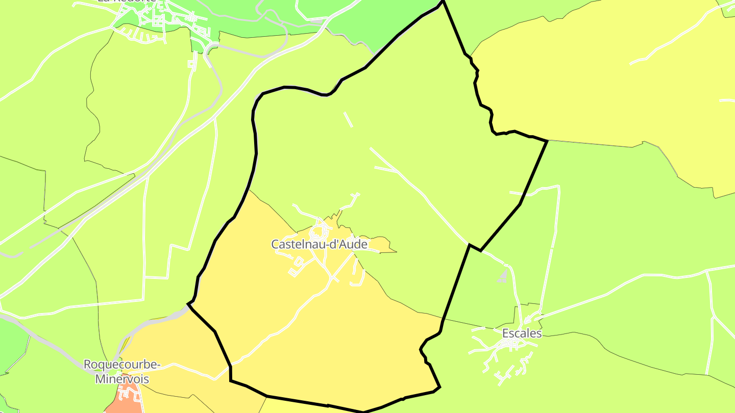 Carte des prix de l'immobilier Castelnau-d'Aude
